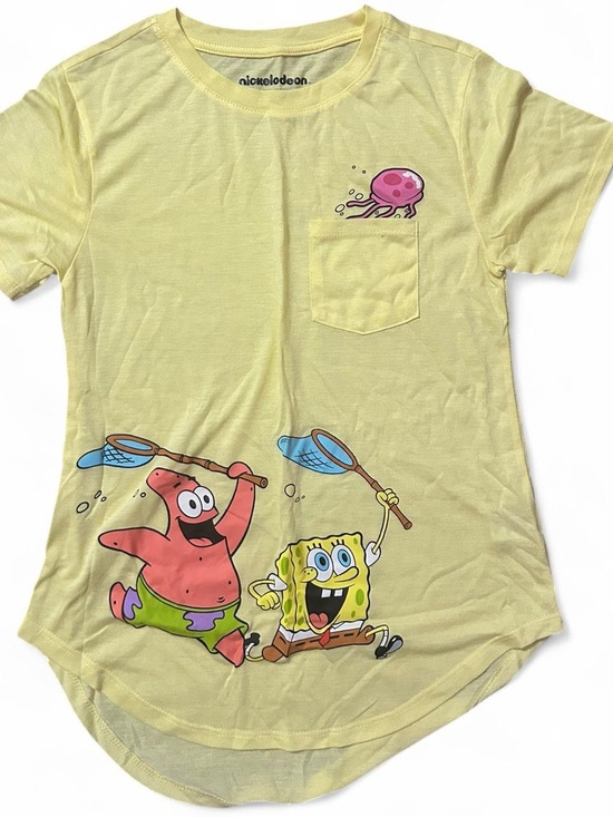 Nickelodeon Tops - Nickelodeon SpongeBob & Patrick Yellow Pocket Tee - Women’s NWOT